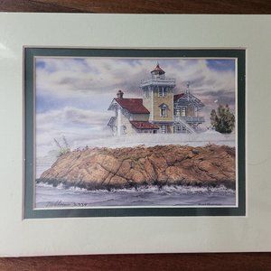 East Brother Lighthouse Richmond, CA Signed Print by March Sherman